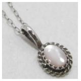 Sterling Silver and Mother of Pearl Necklace -