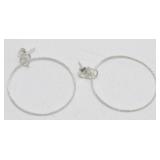 Sterling Silver Hoop Pierced Earrings - 2.44