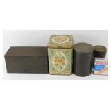 * 5 Vintage Tins - Coffee, Baking Powder, Etc.