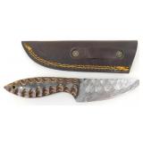 New Damascus Blade Straight Back Knife with