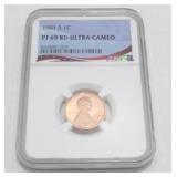 1991-S Lincoln Memorial Cent NGC PF69 RD ULTRA