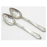 2 Sterling Spoons - Treasure Pattern, Marked, 42