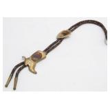 Old Ornate Brass Bolo Tie