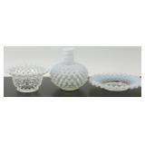 * 3 Fenton Hobnail Pieces