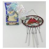Snowman (Needs Battery) & Cardinal Wind Chime