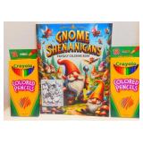 New Gnome Coloring Book & Colored Pencils