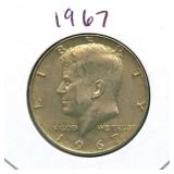 1967 Kennedy Silver Half Dollar - 40% Silver