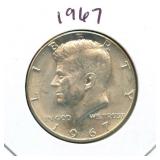 1967 Kennedy Silver Half Dollar - 40% Silver