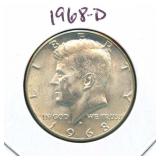 1968-D Kennedy Silver Half Dollar - 40% Silver