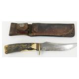 Schrade USA #498 Hunting Knife & Sheath
