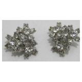 Vintage Bogoff Rhinestone Clip Earrings