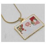 Vintage 1993 Christmas Stamp Necklace - 18ï¿½ Long
