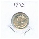 1945 Mercury Silver Dime