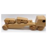 Heavy Built Wooden Toy Car Carrier w/ 2 Cars