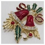 Vintage Jeweled Bell Brooch