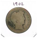 1902 Barber Silver Half Dollar