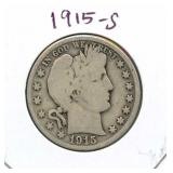 1915-S Barber Silver Half Dollar