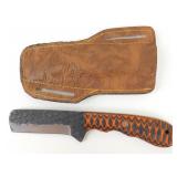 New Dragon Scale Bull Cutter Knife with Leather
