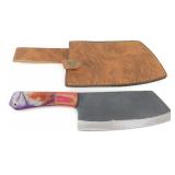 New Cleaver Knife with Leather Sheath