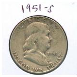 1951-S Franklin Silver Half Dollar