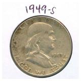 1949-S Franklin Silver Half Dollar