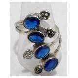 Vintage Sterling Silver and Blue Stone Ring -