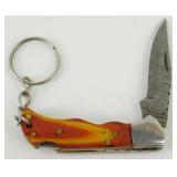 New Damascus Blade Folding Keychain Knife