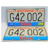 2 Yukon Government License Plates