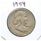 1954 Franklin Silver Half Dollar