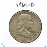 1961-D Franklin Silver Half Dollar
