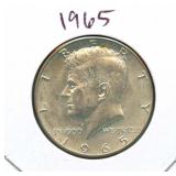 1965 Kennedy Silver Half Dollar - 40% Silver