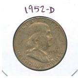 1952-D Franklin Silver Half Dollar