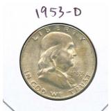 1953-D Franklin Silver Half Dollar