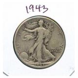 1943 Walking Liberty Silver Half Dollar