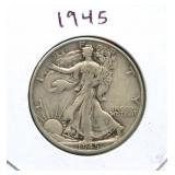 1945 Walking Liberty Silver Half Dollar