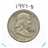 1957-D Franklin Silver Half Dollar