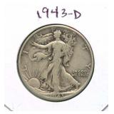 1943-D Walking Liberty Silver Half Dollar