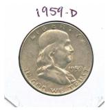 1959-D Franklin Silver Half Dollar