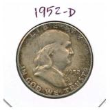 1952-D Franklin Silver Half Dollar