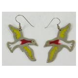 Vintage Bird Earrings Signed Mexico - 2ï¿½