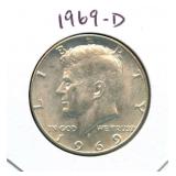 1969-D Kennedy Silver Half Dollar - 40% Silver