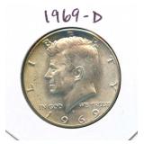 1969-D Kennedy Silver Half Dollar - 40% Silver