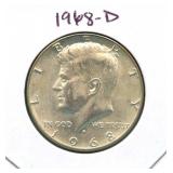 1968-D Kennedy Silver Half Dollar - 40% Silver