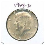 1968-D Kennedy Silver Half Dollar - 40% Silver