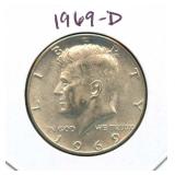 1969-D Kennedy Silver Half Dollar - 40% Silver
