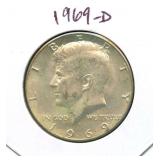 1969-D Kennedy Silver Half Dollar - 40% Silver