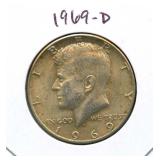 1969-D Kennedy Silver Half Dollar - 40% Silver