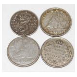 3 Canadian Silver Dimes