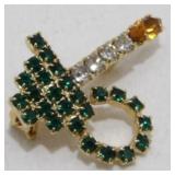 Vintage Jeweled Candle Pin
