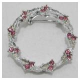 Vintage Pink Jeweled Brooch - Signed ï¿½Gerryï¿½sï¿½